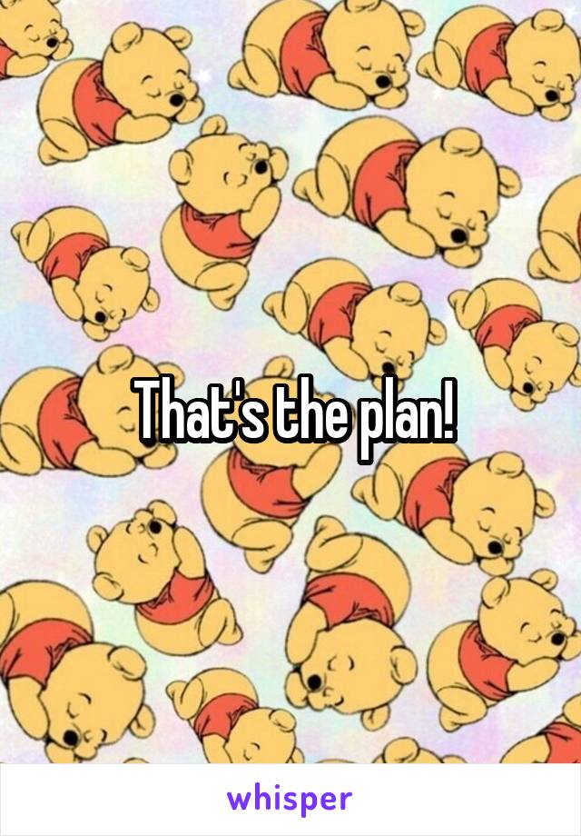 That's the plan!