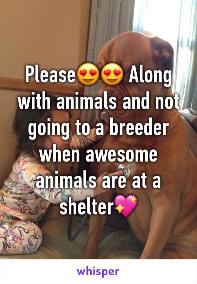 Please😍😍 Along with animals and not going to a breeder when awesome animals are at a shelter💖