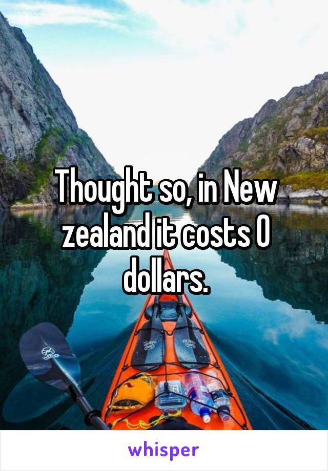 Thought so, in New zealand it costs 0 dollars.