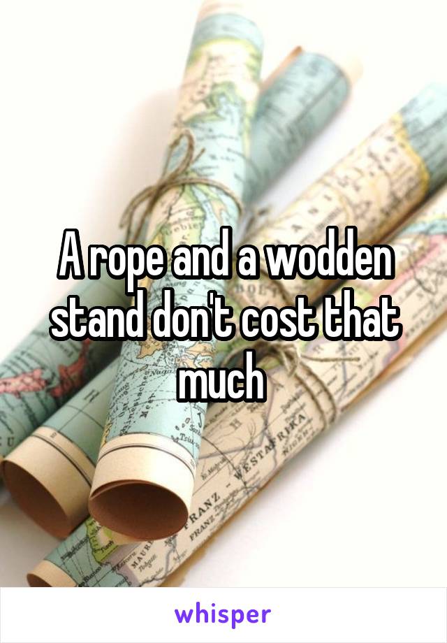 A rope and a wodden stand don't cost that much 