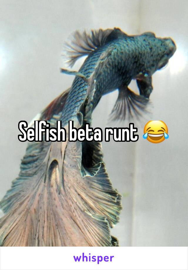 Selfish beta runt 😂