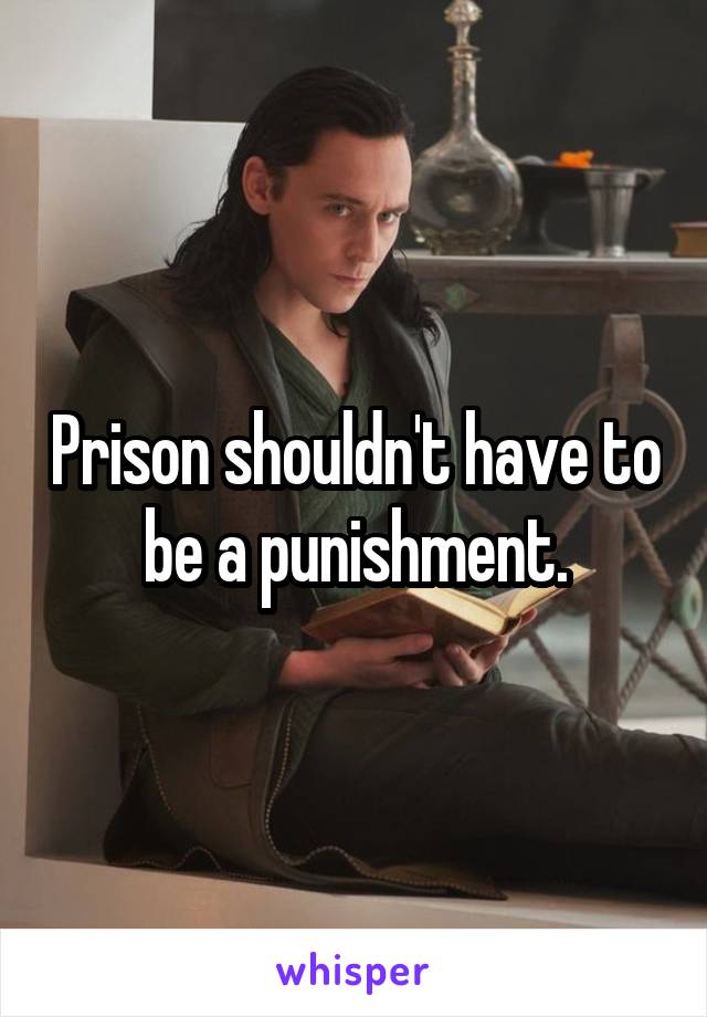 Prison shouldn't have to be a punishment.