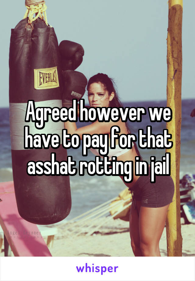 Agreed however we have to pay for that asshat rotting in jail