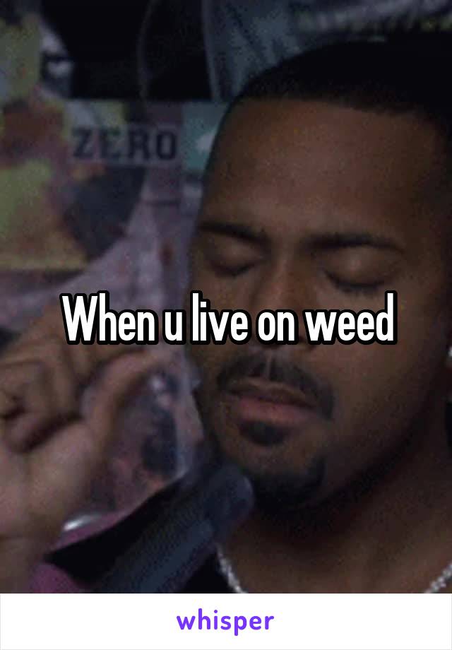 When u live on weed