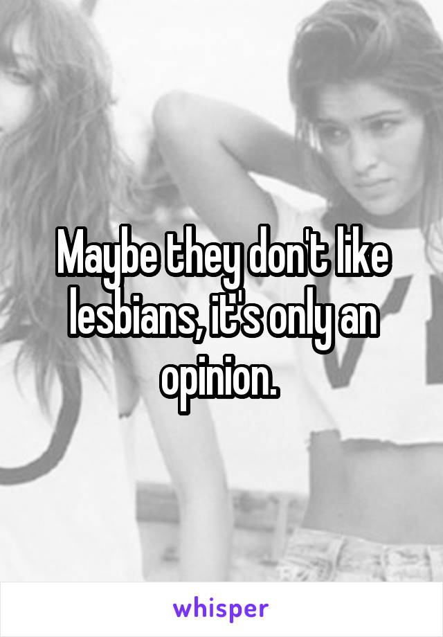 Maybe they don't like lesbians, it's only an opinion. 