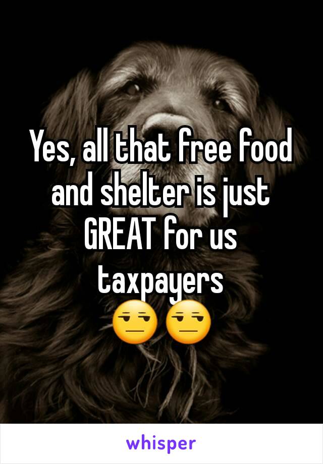 Yes, all that free food and shelter is just GREAT for us taxpayers
😒😒
