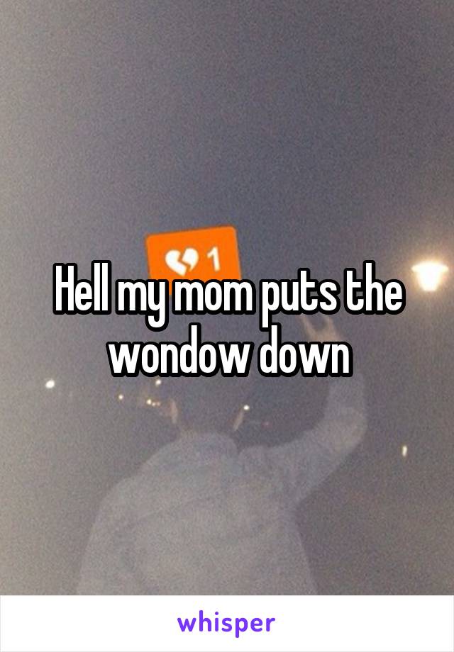 Hell my mom puts the wondow down