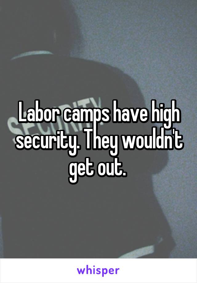 Labor camps have high security. They wouldn't get out. 