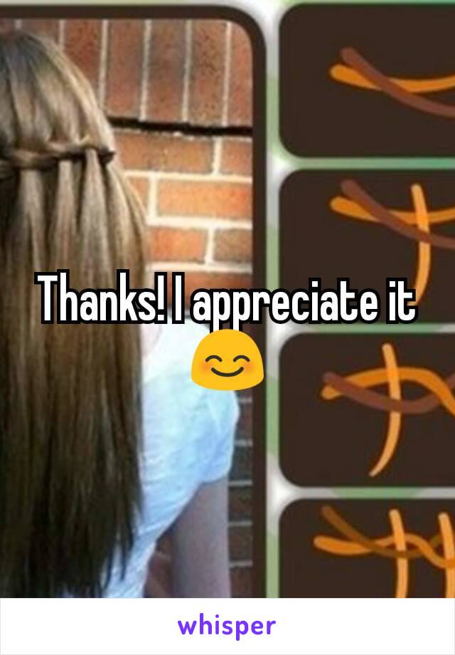 Thanks! I appreciate it 😊