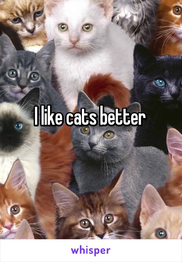 I like cats better 
