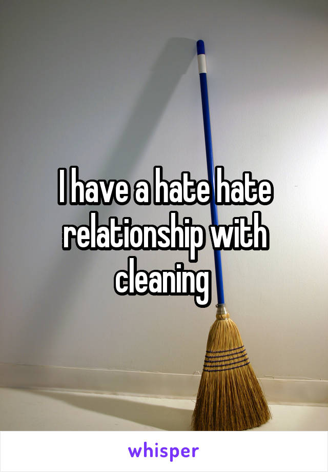 I have a hate hate relationship with cleaning 
