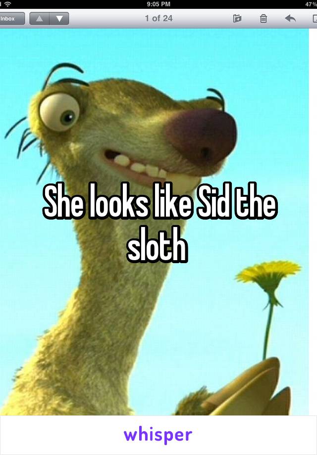 She looks like Sid the sloth 