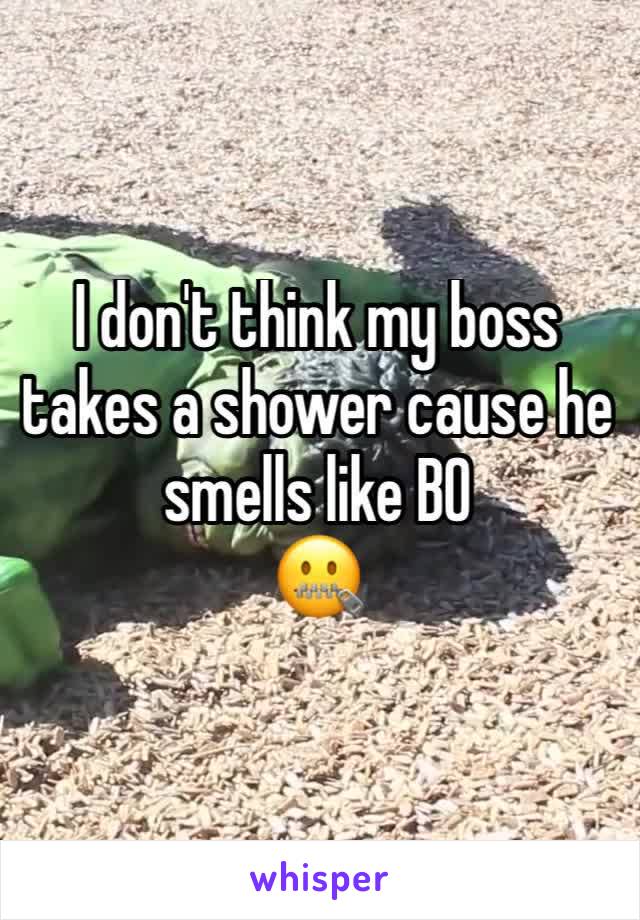 I don't think my boss takes a shower cause he smells like BO 
🤐