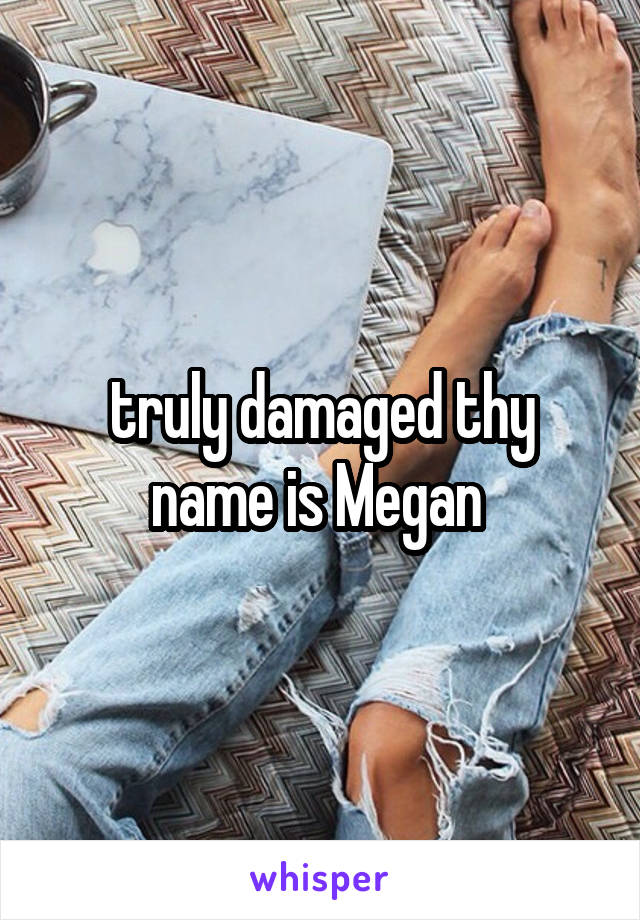 truly damaged thy name is Megan 