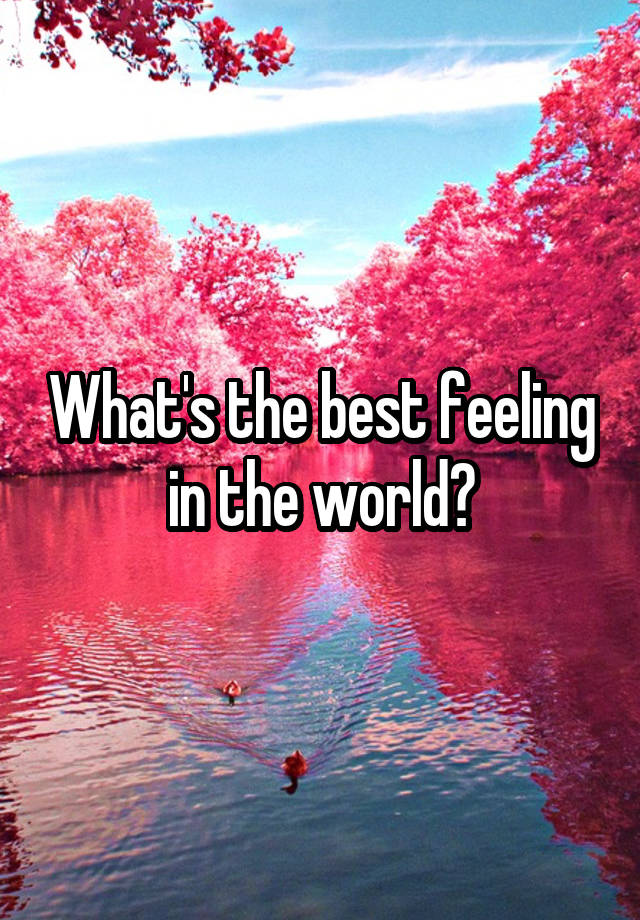 What Is The Best Feeling In The World Scientifically