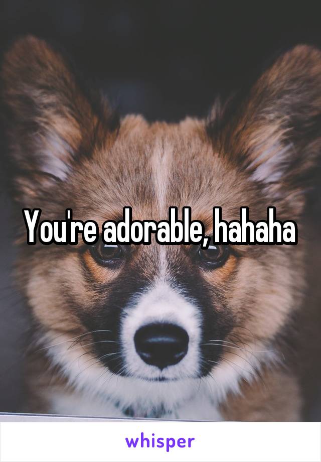 You're adorable, hahaha 