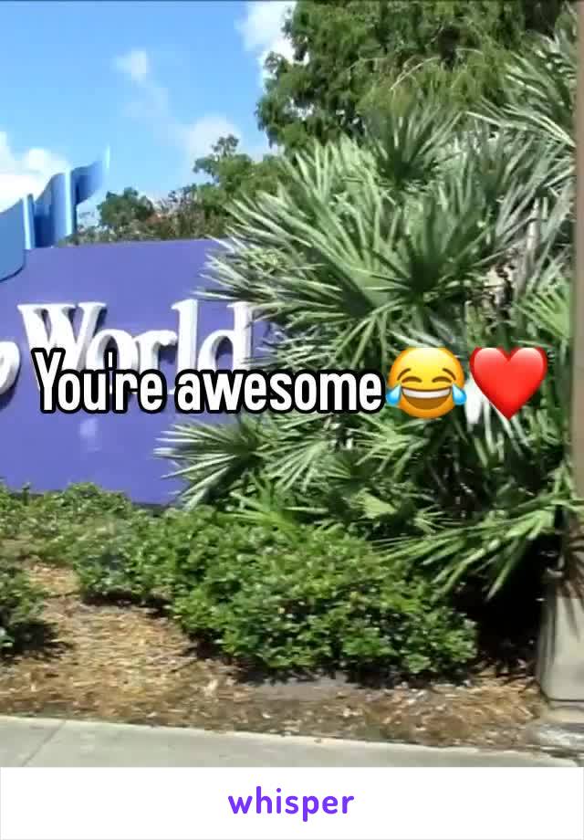 You're awesome😂❤