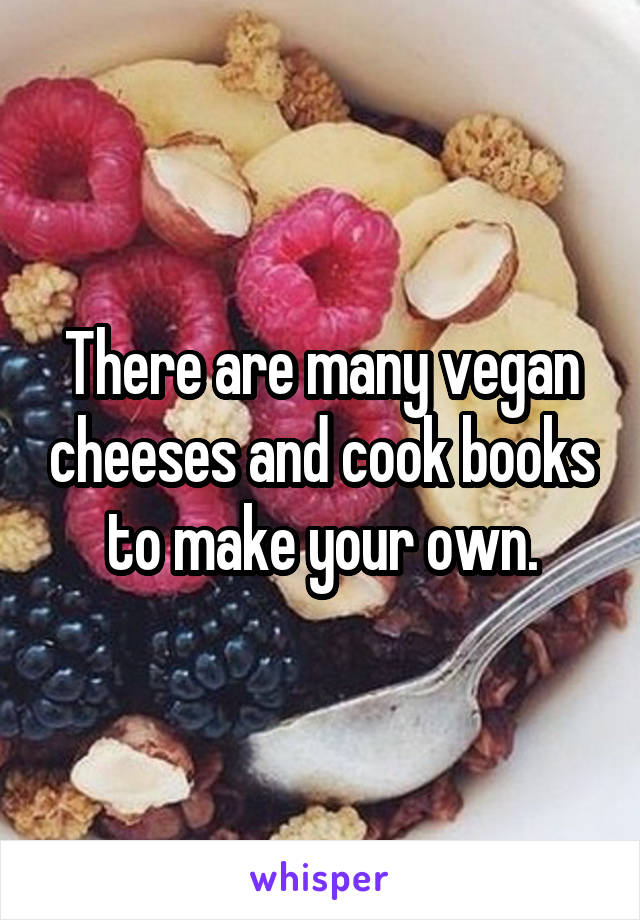There are many vegan cheeses and cook books to make your own.