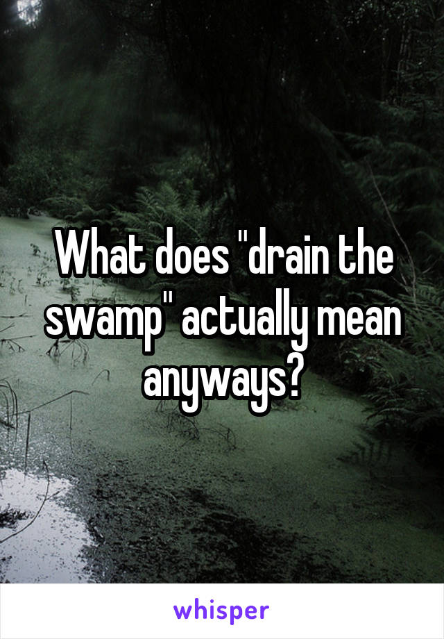 what-does-drain-the-swamp-actually-mean-anyways