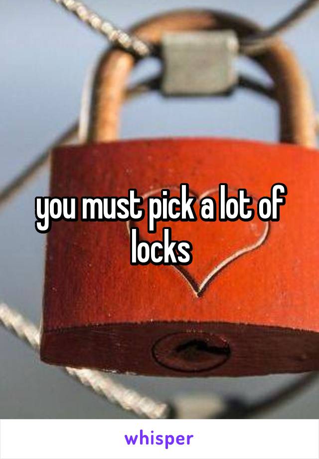 you must pick a lot of locks