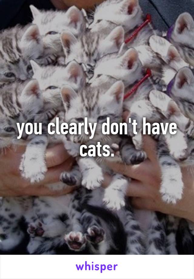 you clearly don't have cats.