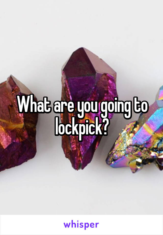 What are you going to lockpick?