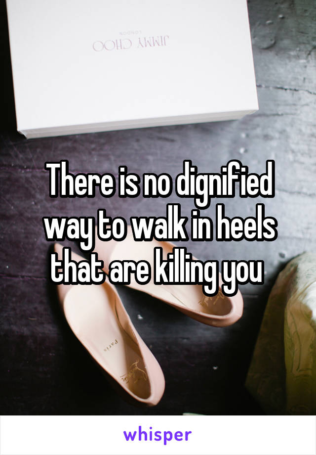 There is no dignified way to walk in heels that are killing you 