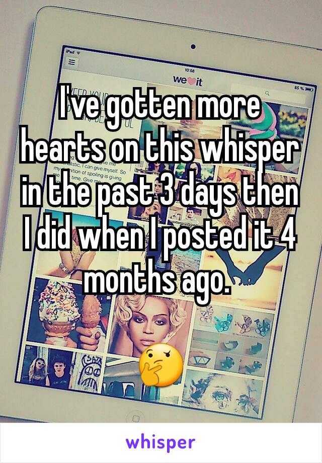 I've gotten more hearts on this whisper in the past 3 days then I did when I posted it 4 months ago. 

🤔