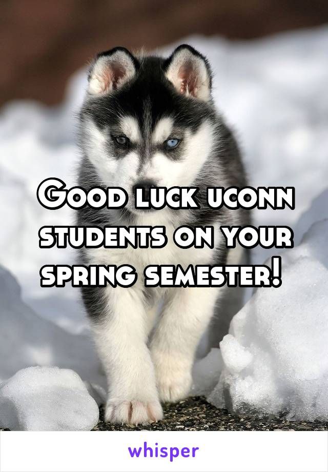 Good luck uconn students on your spring semester! 