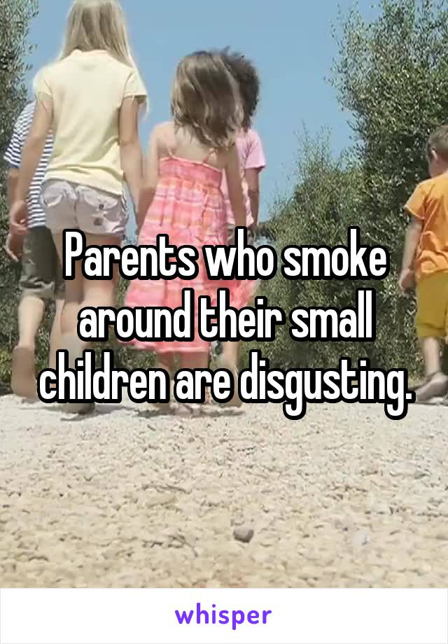 Parents who smoke around their small children are disgusting.
