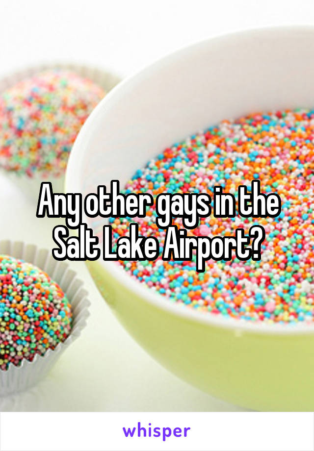 Any other gays in the Salt Lake Airport?
