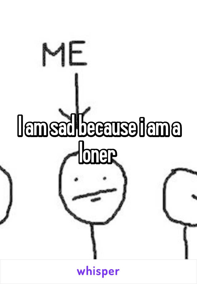 I am sad because i am a loner 