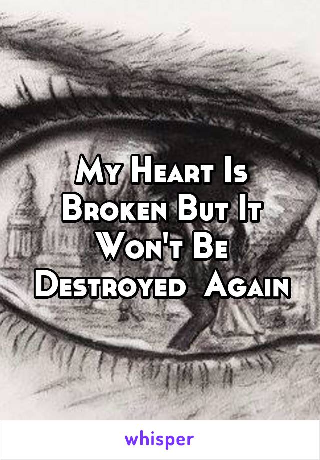 My Heart Is Broken But It Won't Be Destroyed  Again