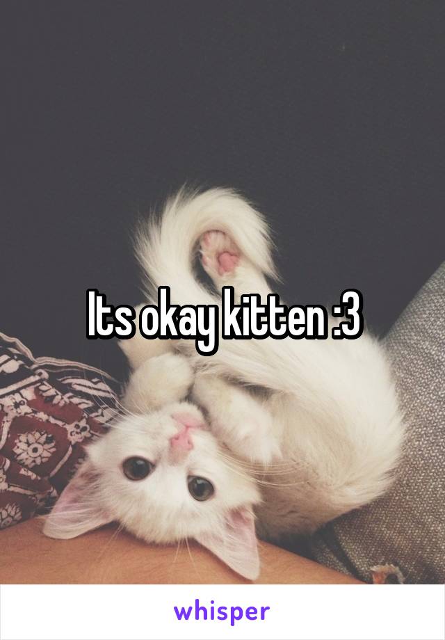 Its okay kitten :3