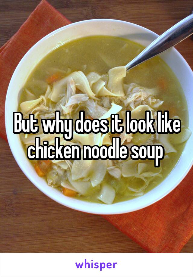 But why does it look like chicken noodle soup 
