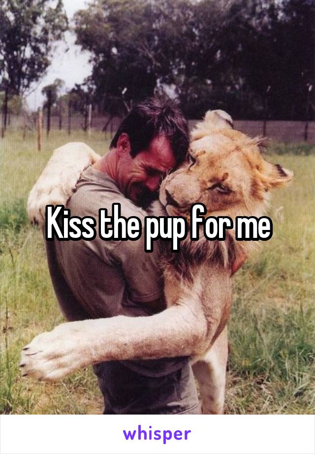 Kiss the pup for me