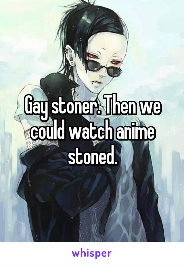 Gay stoner. Then we could watch anime stoned.