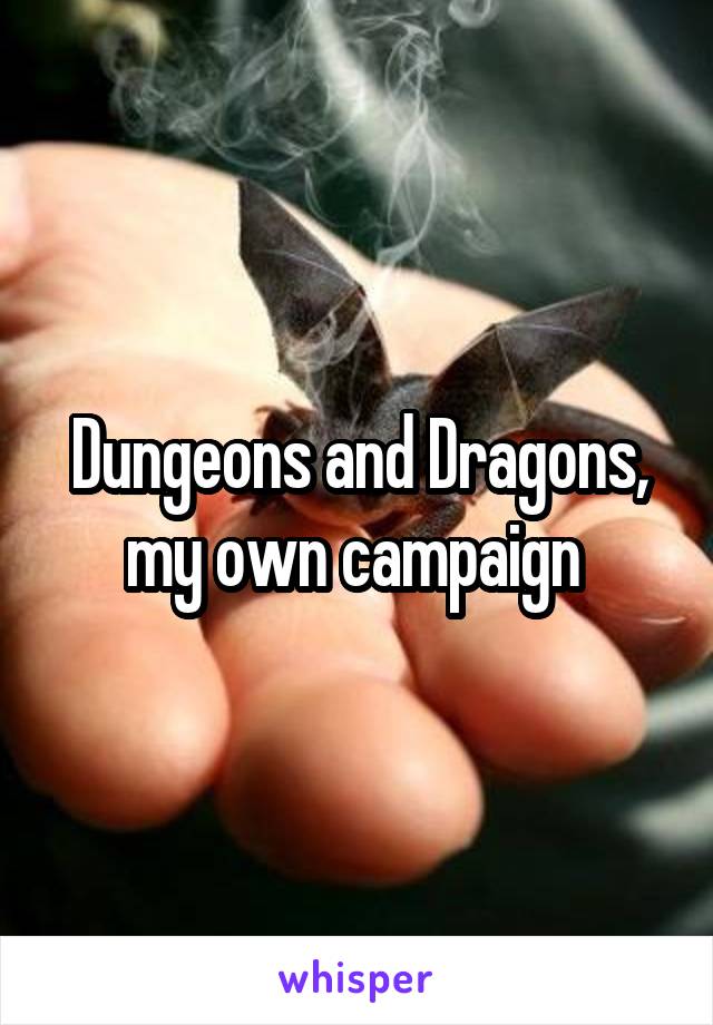 Dungeons and Dragons, my own campaign 