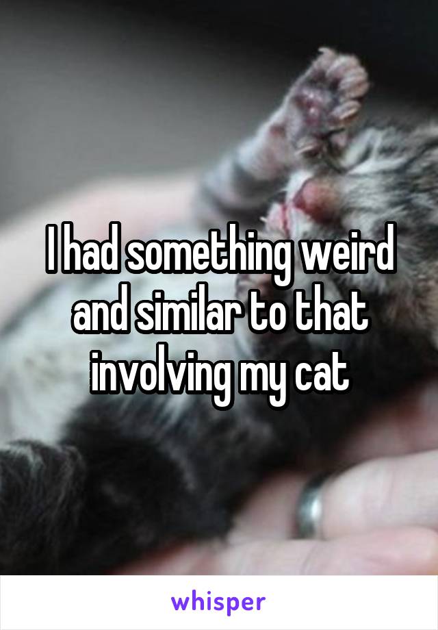 I had something weird and similar to that involving my cat