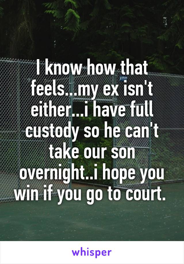 I know how that feels...my ex isn't either...i have full custody so he can't take our son overnight..i hope you win if you go to court. 