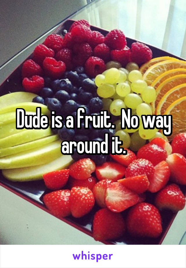 Dude is a fruit.  No way around it.