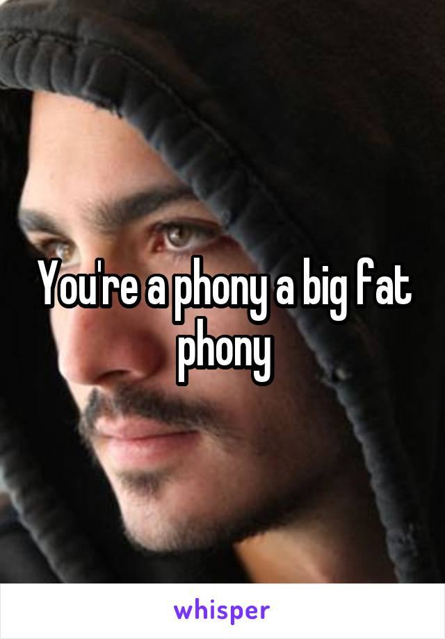 You're a phony a big fat phony