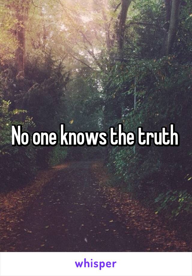 No one knows the truth 