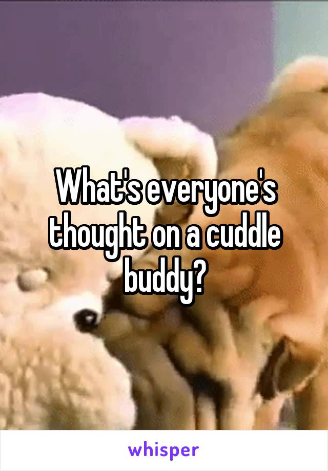 What's everyone's thought on a cuddle buddy?
