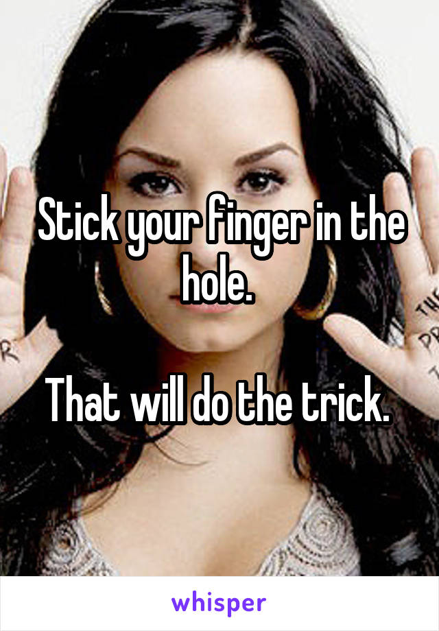 Stick your finger in the hole. 

That will do the trick. 