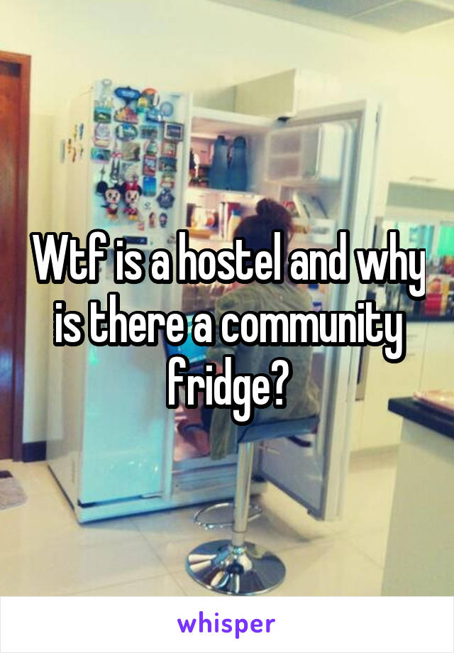 Wtf is a hostel and why is there a community fridge?