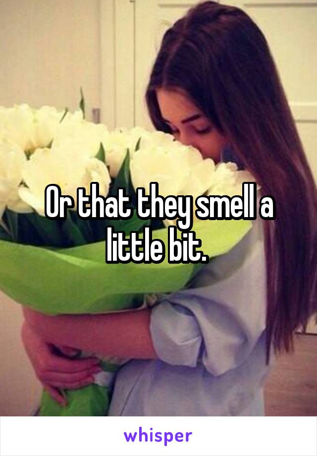 Or that they smell a little bit. 