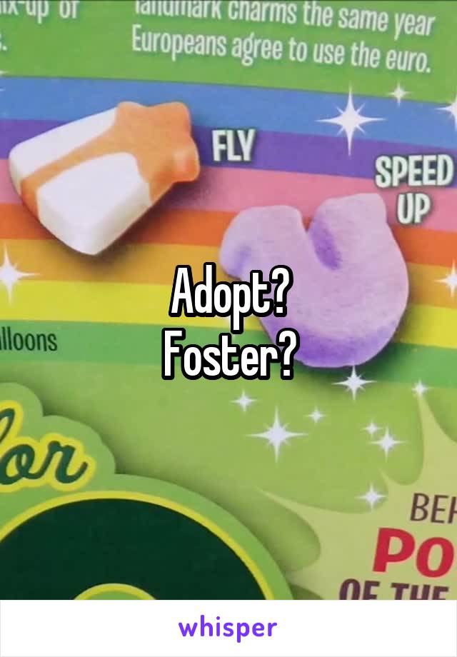 Adopt?
Foster?