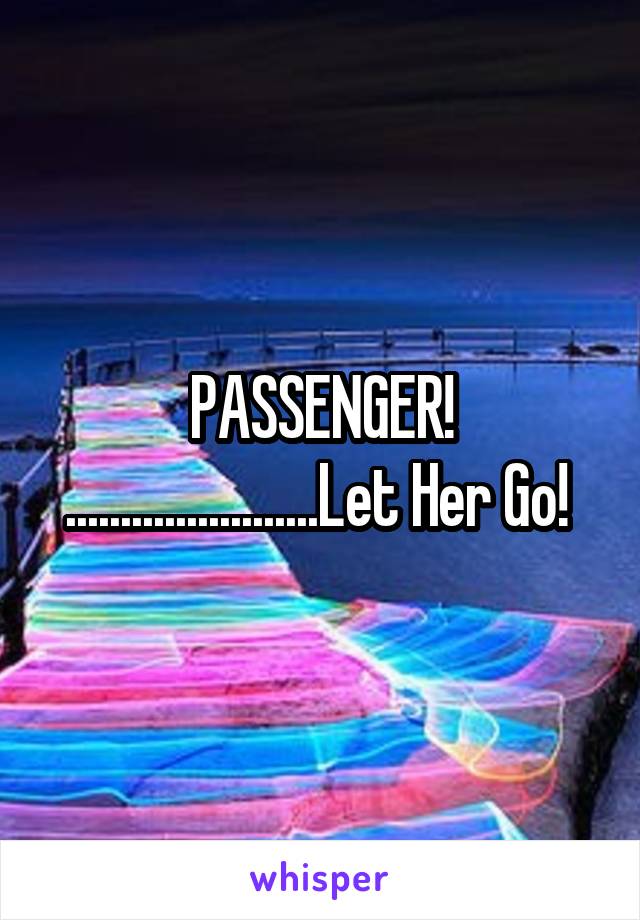 PASSENGER! .......................Let Her Go! 