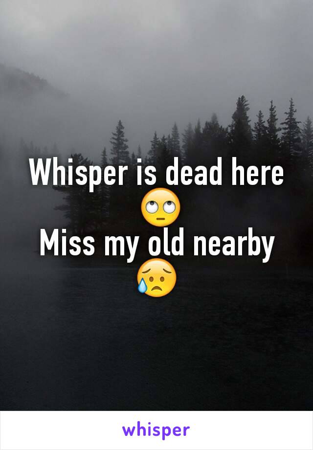 Whisper is dead here
 🙄
Miss my old nearby 😥